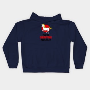 Slightly wrong unicorn you are giraffing me crazy Kids Hoodie